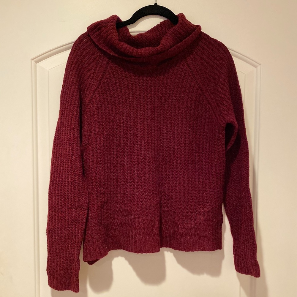 Burgundy cowl sweater